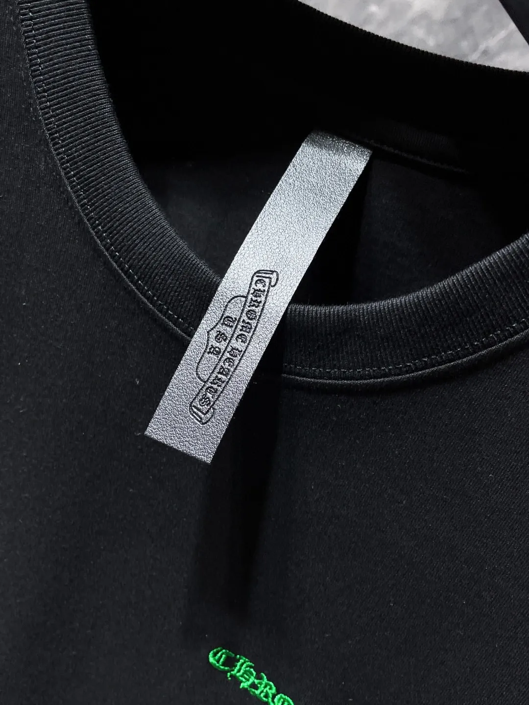 P170 New for summer Chrome Hearts 25ss High-weight, environmentally friendly and high-quality top-quality fabric 280g Cro cross leather spray-painted short sleeves High version embroidery ➕ leather version Counter synchronization Re-engraved version 1:1 Recommended colors: Gray Black Size: S, M, L, XL